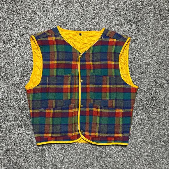 Vintage Quilted Vest Liner Jacket Reversible Yellow y2k GAP - Picture 6 of 6